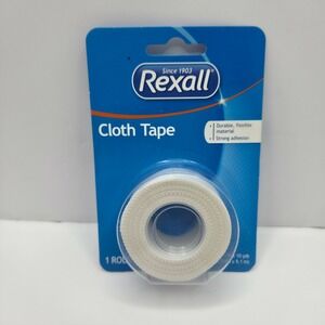 Rexall Cloth Tape First Aid Medical Adhesive 1"x 10yds White 1 Roll Strong Hold